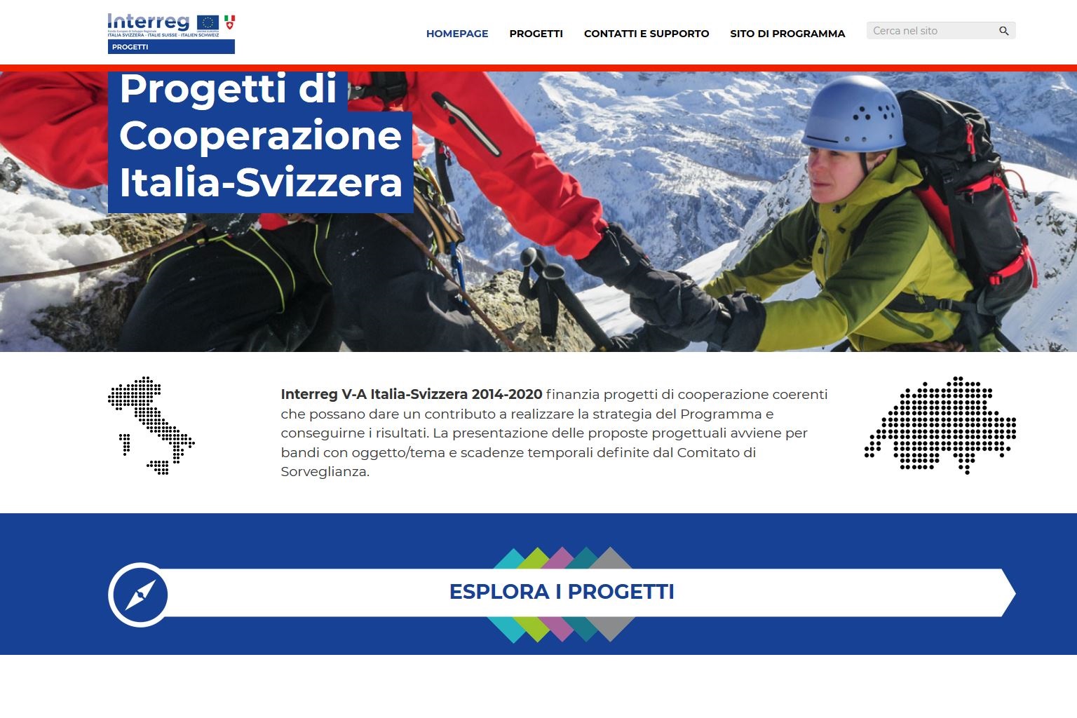 screenshot sito Progetti 2014-2020