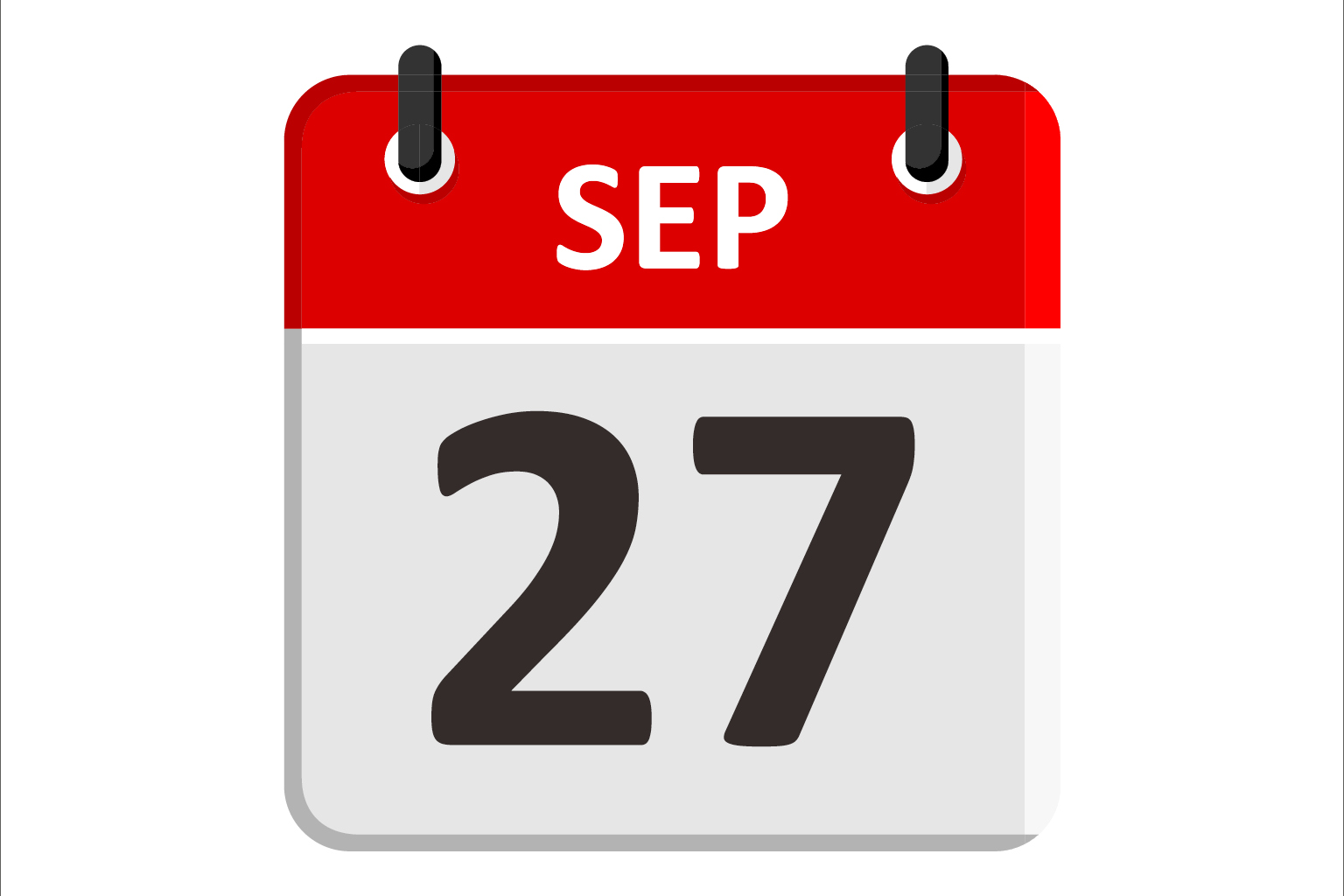 Calendario con data 27 settembre